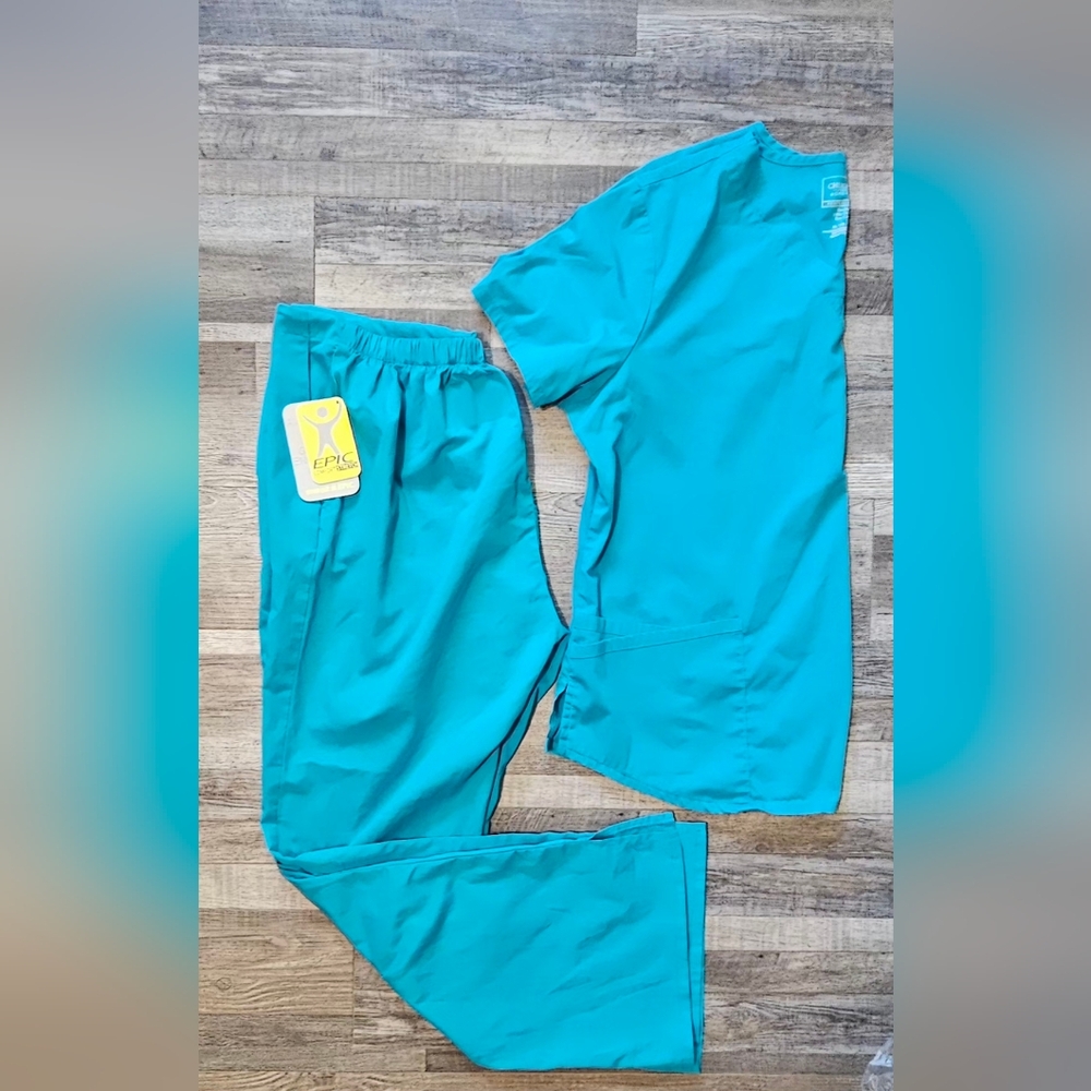 💛🩷Epic Scrub/ Cherokee Uniform Confort  Stretch  Set Size LP/XL Color Teal🩵💚